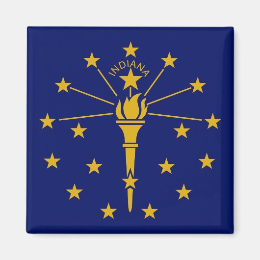 インディアナ州旗&インディアナ，米国の休日/スポーツ マグネット (正面)