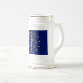 インディアナ州旗 ビールジョッキ (正面右)