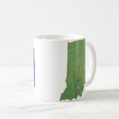 インディアナ州旗+地図マグカップ コーヒーマグカップ (正面右)
