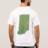 インディアナ州旗+地図Tシャツ Tシャツ (裏面)