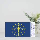 インディアナ州旗、米国からのハッピーホリデー シーズンカード (スタンド正面)