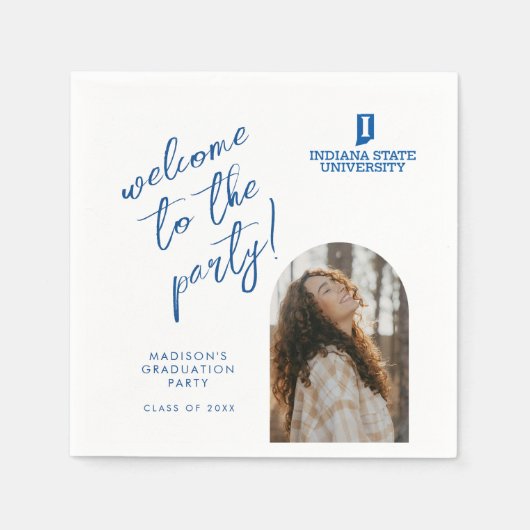 インディアナ州立大学 卒業式 スタンダードカクテルナプキン (正面)