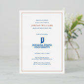 インディアナ州立大学 卒業式 箔招待状 (立ち正面)