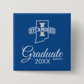 インディアナ州立大学 卒業 缶バッジ (正面)