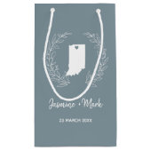 インディアナ州結婚シルエット記念日 スモールペーパーバッグ (裏面)