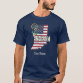 インディアナ州統一された州レトロマップヴィンテージUSA Tシャツ (正面)