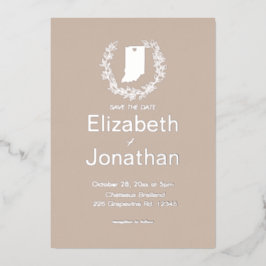 インディアナ州行き先結婚式 箔招待状