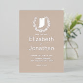 インディアナ州行き先結婚式 箔招待状 (立ち正面)