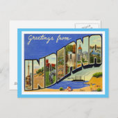 インディアナ州 アメリカの州からのグリーティング ポストカード (正面/裏面)