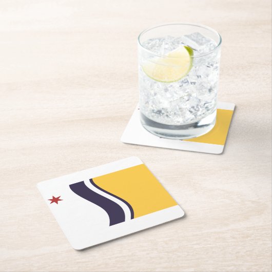 インディアナ州，サウスベンド州旗 スクエアペーパーコースター (インサイチュ)