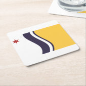 インディアナ州，サウスベンド州旗 スクエアペーパーコースター (アングル)