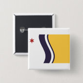 インディアナ州，サウスベンド州旗 缶バッジ (正面&裏面)