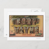 インディアナ州 フォートウェイン - 大きな文字のシーン 2 ポストカード (正面/裏面)
