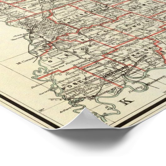 インディアナ州 ポスター (角)