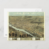 インディアナ州，ラファイエットの鳥瞰図(1868) ポストカード (正面/裏面)