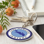 インディアナ州，ワジー湖 キーホルダー (側面)