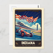 インディアナ州 |愛国心ヴィンテージ ポストカード (正面/裏面)