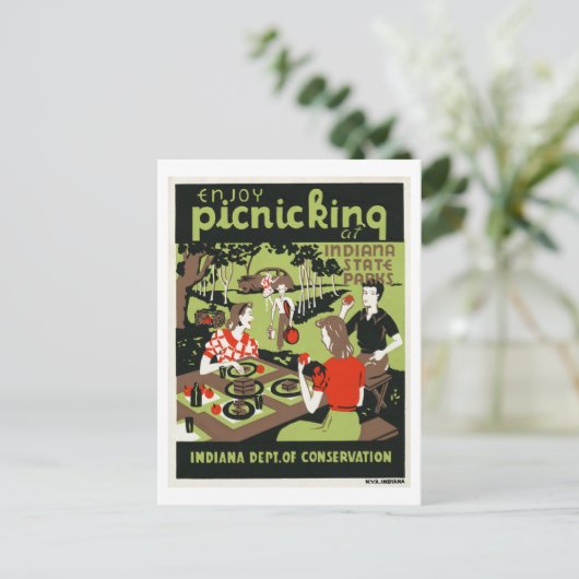 インディアナ楽しむ州パークスヴィンテージ ポストカード (スタンド正面)