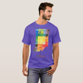 インディアナ水彩地図ペイント オーバーサイズ Tシャツ (正面フル)