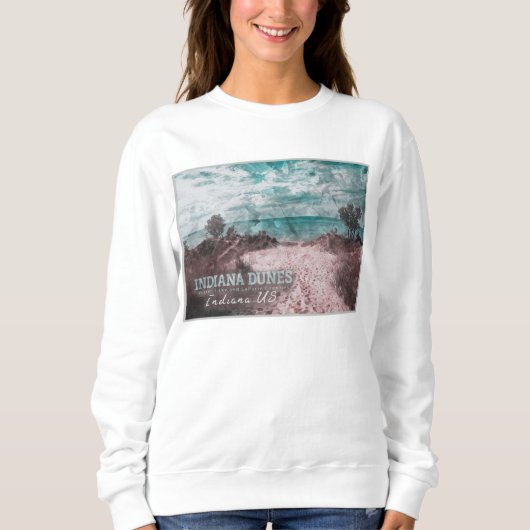 インディアナ砂丘の水彩 – インディアナ統一された州 スウェットシャツ (正面)