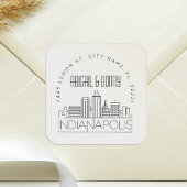 インディアナ結婚ポリス |事前にアドレス指定された封筒用シール スクエアシール