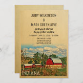 インディアナ結婚式招待状ファームバ素朴ン 招待状 (正面/裏面)