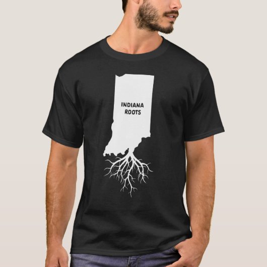 インディアナ誇りを持った州の州根で育ったアメリカ人 Tシャツ (正面)