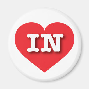 インディアナ赤いハート- I love IN マグネット