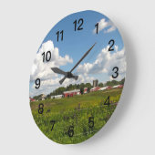 インディアナ農場写真 ラージ壁時計 (傾斜)