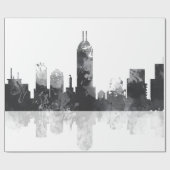 インディアナ、インディアナポリスのスカイライン ラッピングペーパー (フラット)