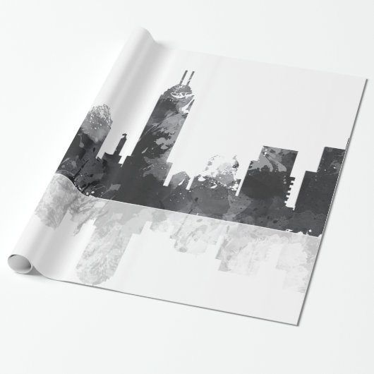 インディアナ、インディアナポリスのスカイライン ラッピングペーパー (アンロールド)