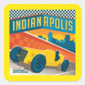 インディアナ，インディアナポリス |ヴィンテージレーサー スクエアシール (正面)
