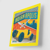 インディアナ，インディアナポリス |ヴィンテージレーサー スクエア壁時計 (傾斜)