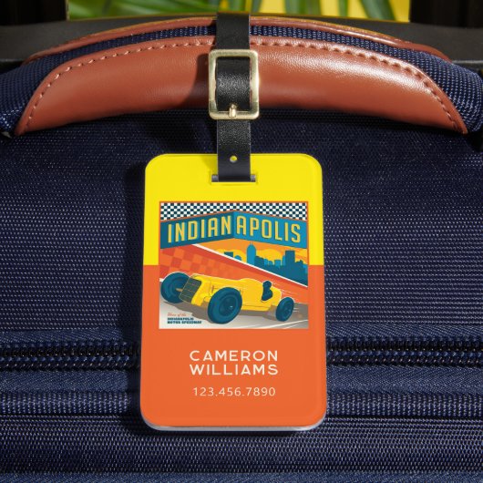 インディアナ,インディアナポリス |ヴィンテージレーサー ラゲッジタグ (正面インサイチュ2)
