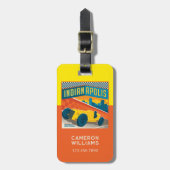 インディアナ,インディアナポリス |ヴィンテージレーサー ラゲッジタグ (正面縦)