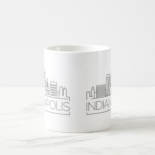 インディアナ，インディアナポリス |都市型スカイライン コーヒーマグカップ (中央)
