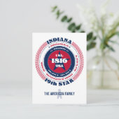 インディアナ、インディアナポリス、IN、愛国心、モノグラム ポストカード (スタンド正面)
