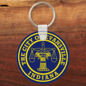 インディアナ，エバンズビル国旗 キーホルダー (正面)