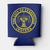 インディアナ，エバンズビル国旗 缶クーラー (正面)