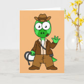 インディアナ・ジョーンズの格好をしたパラショロフォス。 カード (黄色い花)