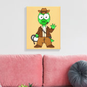 インディアナ・ジョーンズの格好をしたパラショロフォス。 キャンバスプリント (インサイチュ (リビング))