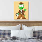 インディアナ・ジョーンズの格好をしたパラショロフォス。 キャンバスプリント (インサイチュ (寝室))