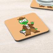 インディアナ・ジョーンズの格好をしたパラショロフォス。 コースター (左側)