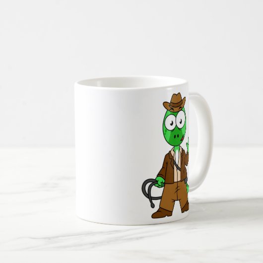 インディアナ・ジョーンズの格好をしたパラショロフォス。 コーヒーマグカップ (正面右)