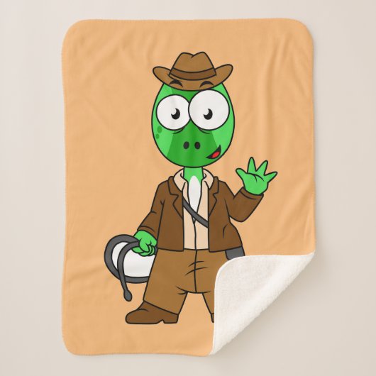 インディアナ・ジョーンズの格好をしたパラショロフォス。 シェルパブランケット (正面)