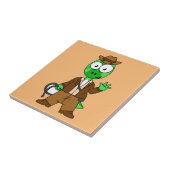 インディアナ・ジョーンズの格好をしたパラショロフォス。 タイル (側面)