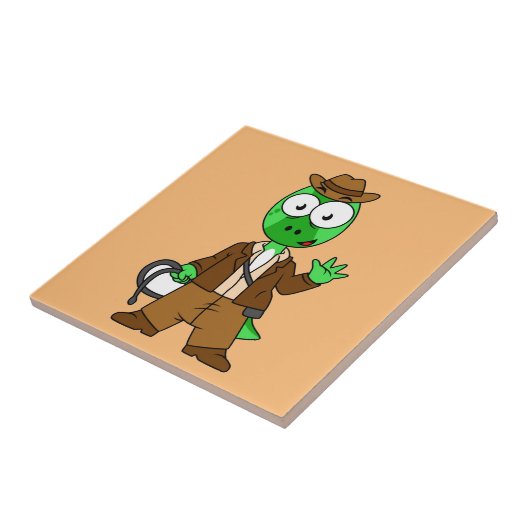 インディアナ・ジョーンズの格好をしたパラショロフォス。 タイル (側面)