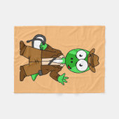 インディアナ・ジョーンズの格好をしたパラショロフォス。 フリースブランケット (正面(横))