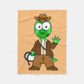 インディアナ・ジョーンズの格好をしたパラショロフォス。 フリースブランケット (正面)