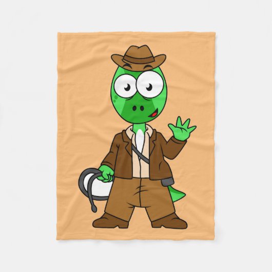 インディアナ・ジョーンズの格好をしたパラショロフォス。 フリースブランケット (正面)